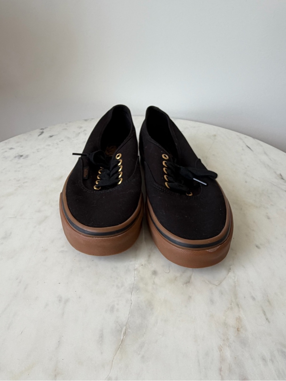 Vans Black Canvas Low-Top with Brown Gum Sole